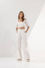 Calça De Sarja Wide Leg Cintura Super Alta LezaLez