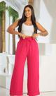 Calça de tecido feminina adulto pantalona cor rosa tamanho m
