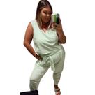 Calça de tricoline reta com bolso - Rochele