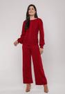 Calça De Tricot Em Fio Botonê Wide Leg Vermelho Salvatore
