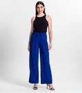 Calça De Viscose Rajada Feminina Endless Azul