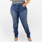 Calça Detox Jeans Reta Plus Size Barriga Negativa Feminina