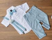 Calça em linho Bebê Azul