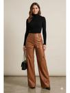 Calça em material sintético Cargo com Bolso Frontal Cor:CarameloTamanho:P