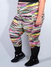 Calça Estampada Plus Size com Recortes em Tela de Poliamida