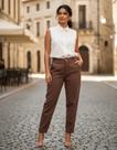 Calça Fem. Jeans Ballon Nettuno Caution - Marrom