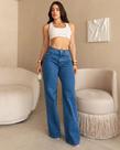 Calça fem wide leg 100% algodão