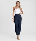 Calça Feminina Aladim em Tecido Viscose Dianna Azul Calça Feminina Aladim em Tecido Viscose Dianna Azul
