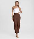 Calça Feminina Aladim em Tecido Viscose Dianna Marrom