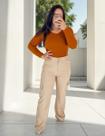 Calça Feminina Alfaiataria Cargo Bolso Barra Reta Social