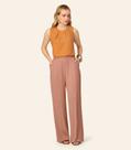 Calça Feminina Alfaiataria Em Viscose Endless Marrom