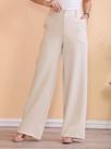 Calça Feminina Alfaiataria Pantalona Com Cinto Elegante