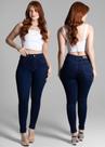 Calça feminina azul escuro push up
