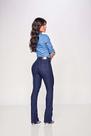 Calça Feminina Basica Cos Alto Boot Cut Max Denim Com Lycra