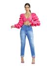 Calça Feminina Biotipo Jeans Com Barra e Destroyed