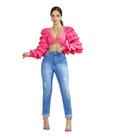 Calça Feminina Biotipo Jeans Com Barra e Destroyed