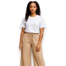 Calça Feminina Casual Leve com Ajuste na Cintura Cor Crua Verão - Portal Modas