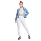 Calça Feminina Cigarrete em Lycra Sarja Branca Bivik