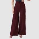 Calça Feminina Cintura Alta Botão Alfaiataria Social Luxo