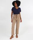 Calça Feminina Clochard Reta Bolsos Marisa Marrom-58465