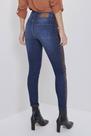 Calça feminina easy alta com couro lateral Calça feminina easy alta com couro lateral