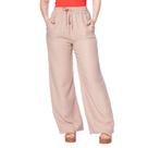 Calça Feminina Facinelli Wide Leg Elástico e Cordão Bege