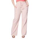 Calça Feminina Facinelli Wide Leg Textura Listras Rosa Claro