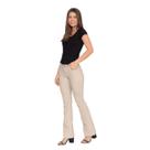 Calça Feminina Flare Boca De Sino Sarja Com Elastano