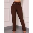Calça feminina Flare conforto Elegancia Com Bolso e 4 Botes