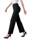 Calça Feminina IPMQ Reta de Perna Larga com Elastano Preta Calça Feminina IPMQ Reta de Perna Larga com Elastano Preta