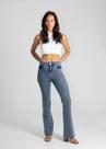 Calça Feminina Jeans Bootcut Sawary Premium Original Cintura Alta Moda 280867