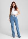 Calça Feminina Jeans Bootcut Sawary Premium Original Cintura Alta Moda 281332