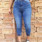 Calça Feminina Jeans Jogger Cós Alto Modinha Blogueira