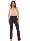 Calça Feminina Jeans Lycra Flare Basica Preto