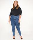 Calça Feminina Jeans Plus Skinny Pala Coração Cós Largo L3/4
