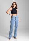 Calça Feminina Jeans Reta Sawary Premium Original Cintura Alta Moda Blogueira 281571 Calça Feminina Jeans Reta Sawary Premium Original Cintura Alta Moda Blogueira 281571