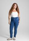 Calça Feminina Jeans Skinny Plus SIze Sawary Premium Original Cintura Alta Moda 280802