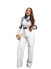 Calça Feminina Jeans Wide Leg Barra Desfiada Lavagem Clara