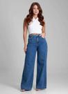 Calça Feminina Jeans Wide Leg Sawary Premium Original Cintura Alta Moda 281921