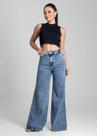 Calça Feminina Jeans Wide Leg Sawary Premium Original Cintura Alta Moda 281931