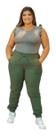 Calça Feminina Jogger Plus Size Calça Bengaline Com Elástico Modinha Modelagem Premium Grande