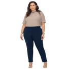 Calça Feminina Justa Elegante Plus Size Com Bolsos Piquet