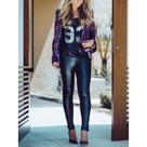 Calça Feminina Legging Cirre Disco Com Botao e Bolso