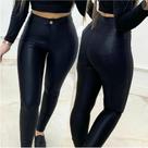 Calça Feminina Legging Cirre Disco Com Botao e Bolso PRETA-GG Calça Feminina Legging Cirre Disco Com Botao e Bolso PRETA-GG