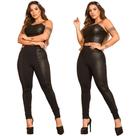 Calça Feminina Legging Montaria Tecido Suplex Power Cirrê Cor Preta