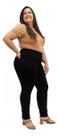 Calça Feminina, Legging, Preta, Plus Size, Até 58