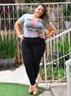 Calça Feminina, Legging, Preta, Plus Size, Até 58