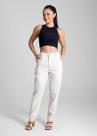 Calça Feminina Linho Mom Sawary Premium Original Cintura Alta Moda 281511 Calça Feminina Linho Mom Sawary Premium Original Cintura Alta Moda 281511