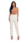 Calça Feminina Linho Slouchy Com Pregas E Elástico