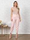 Calça Feminina Lisa Simples Ocasião Com Ziper Punho